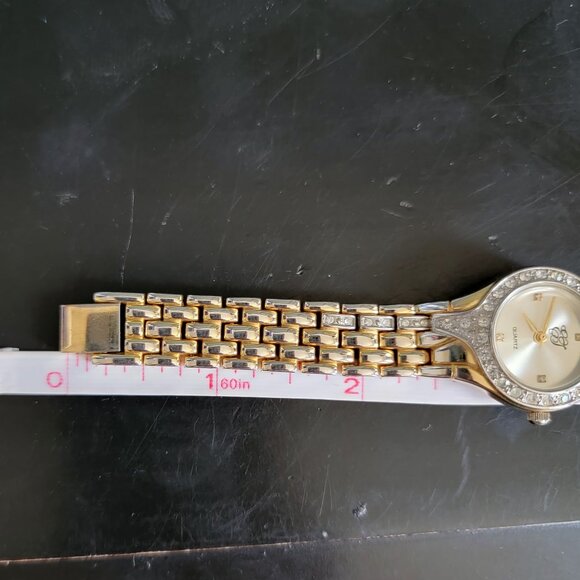 Beautiful Vintage EJ Quartz watch with rhinestones (runs GREAT) 7'' band - Picture 4 of 10